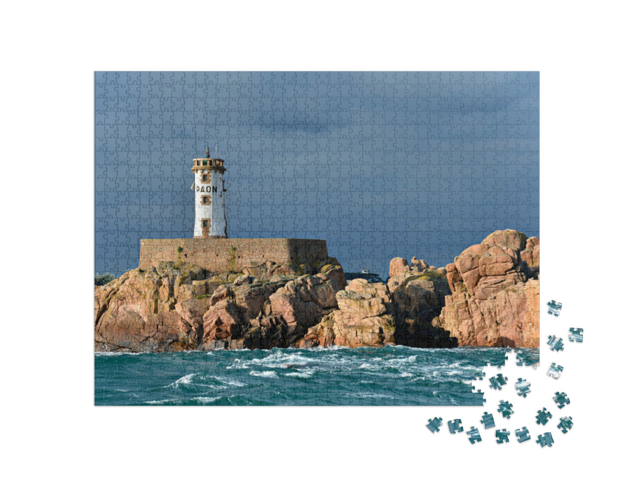 Puzzle de 1000 pièces « Le phare de Paon dans les Côtes-d'Armor devant Paimpol en Bretagne »