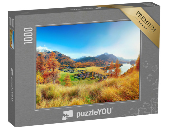 Puzzle de 1000 pièces « Panorama automnal sur Sils en Engadine »