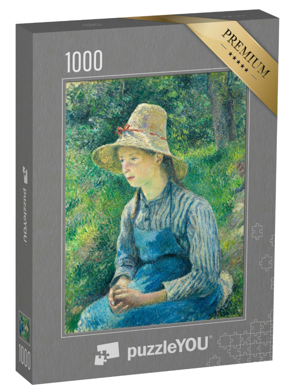 Puzzle de 1000 pièces « Camille Pissarro - Paysanne au chapeau de paille »