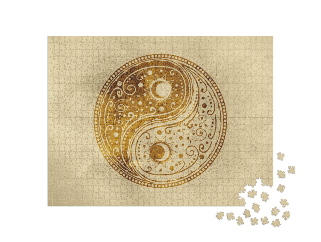 Puzzle de 1000 pièces « Ornement circulaire Signe du Yin et du Yang »