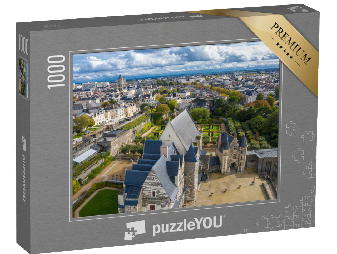 Puzzle de 1000 pièces « Vue aérienne du célèbre château d'Angers dans la vallée de la Loire, ouest de la France »