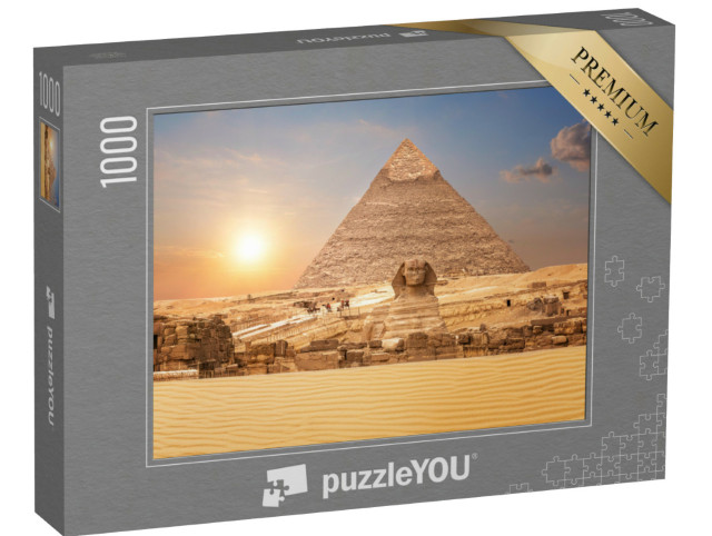 Puzzle de 1000 pièces « Vue sur le Sphinx et la Pyramide, Égypte »