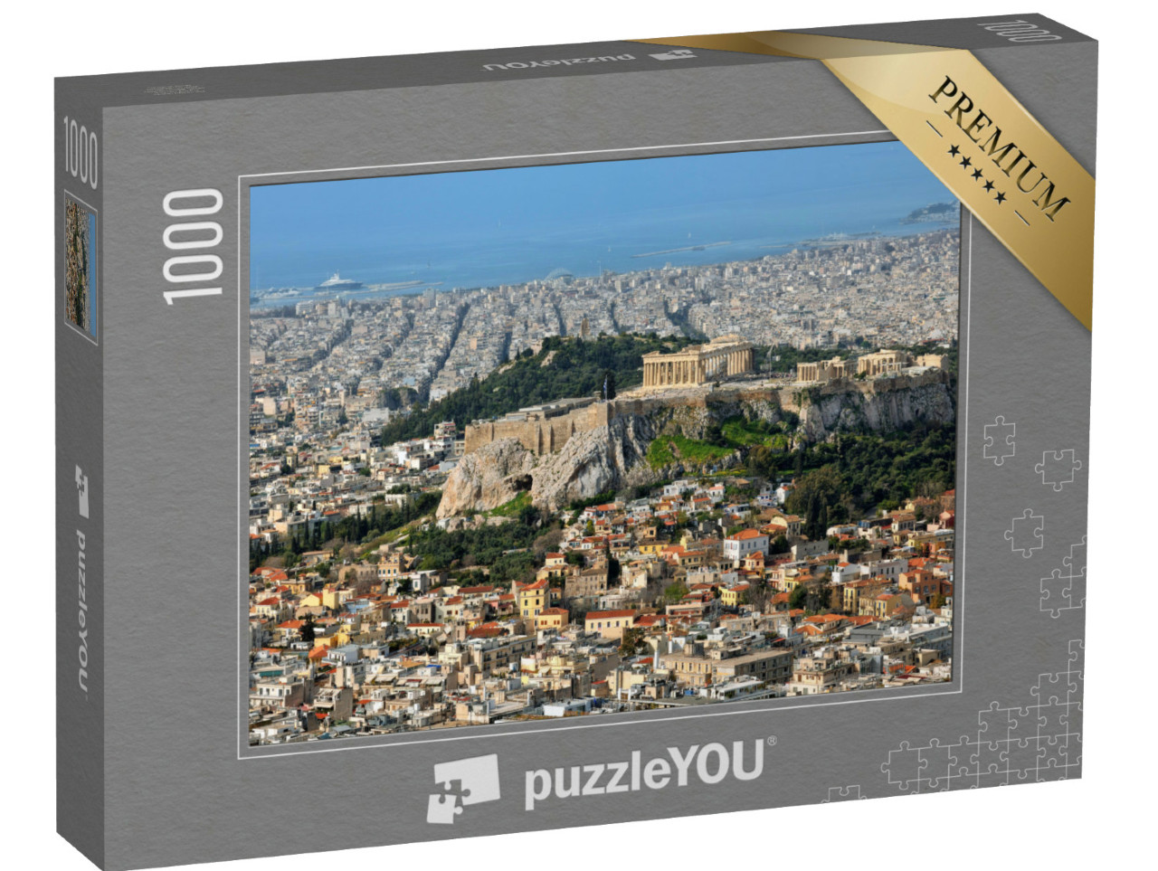 Puzzle de 1000 pièces « Vue sur la ville et l'Acropole à Athènes, Grèce »