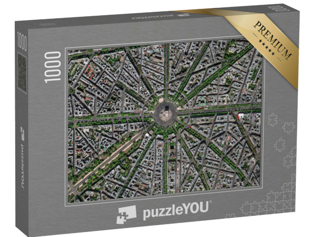 Puzzle de 1000 pièces « Spectaculaire vue aérienne de Paris avec l'Arc de Triomphe »