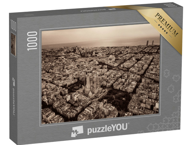 Puzzle de 1000 pièces « Vue aérienne de la basilique Sagrada Familia, Barcelone, Espagne »