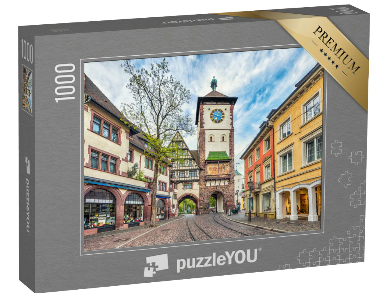 Puzzle de 1000 pièces « Porte historique de Schwabentor à Fribourg-en-Brisgau, Allemagne »