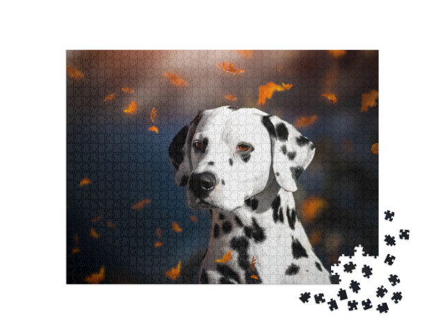 Puzzle de 1000 pièces « Portrait d'un dalmatien en automne »