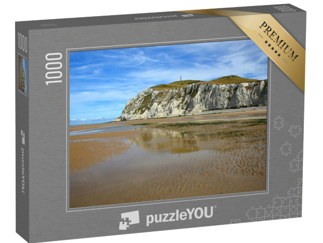 Puzzle de 1000 pièces « Cap Blanc Nez, Cote d'Opale, Pas-de-Calais, France : La plage à marée basse »