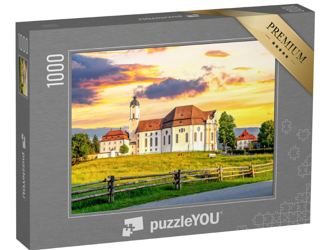 Puzzle de 1000 pièces « Wieskirche à Steingaden, Bavière, Allemagne »