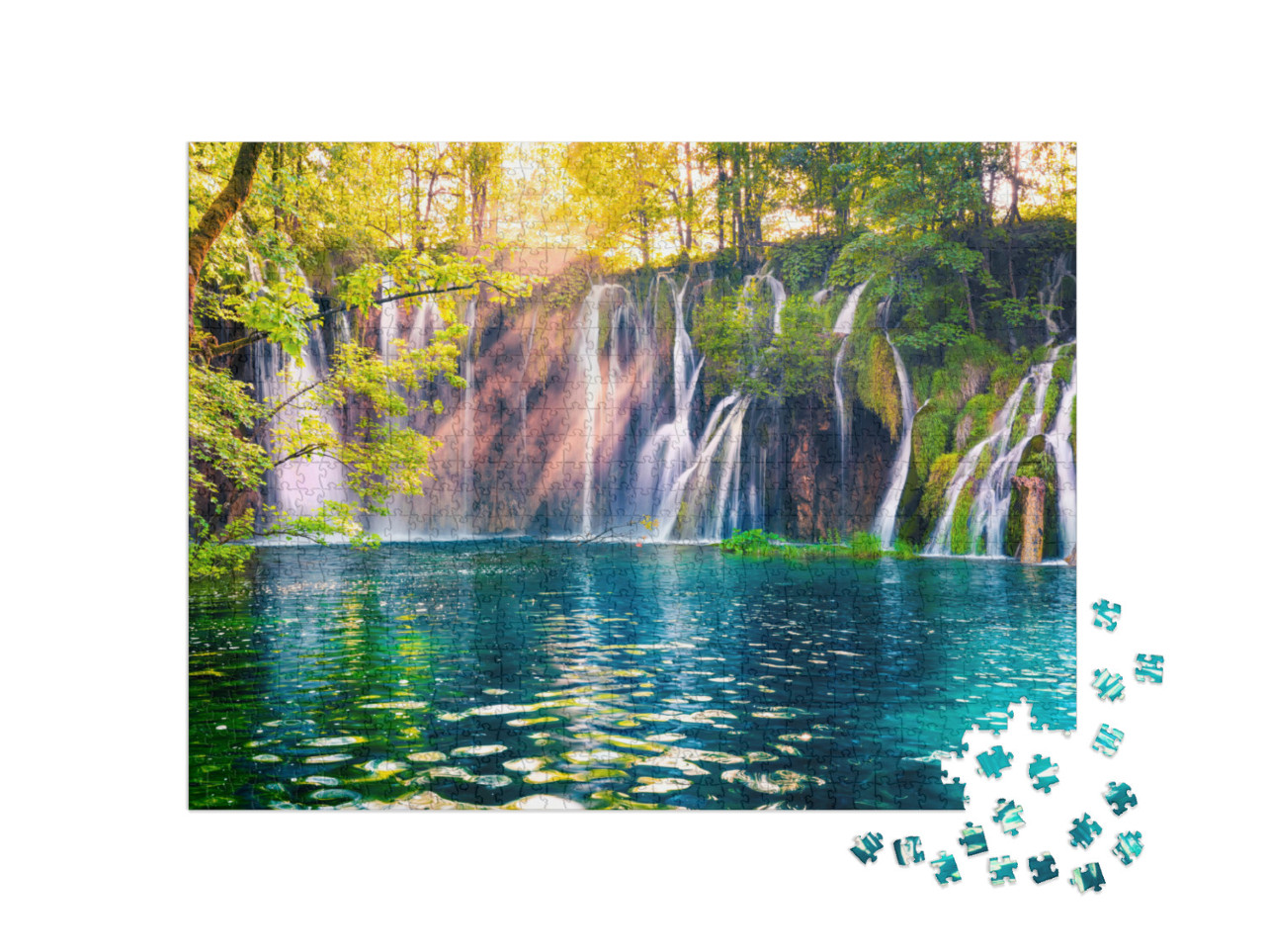 Puzzle de 1000 pièces « Chute d'eau dans le parc national de Plitvice, Croatie »