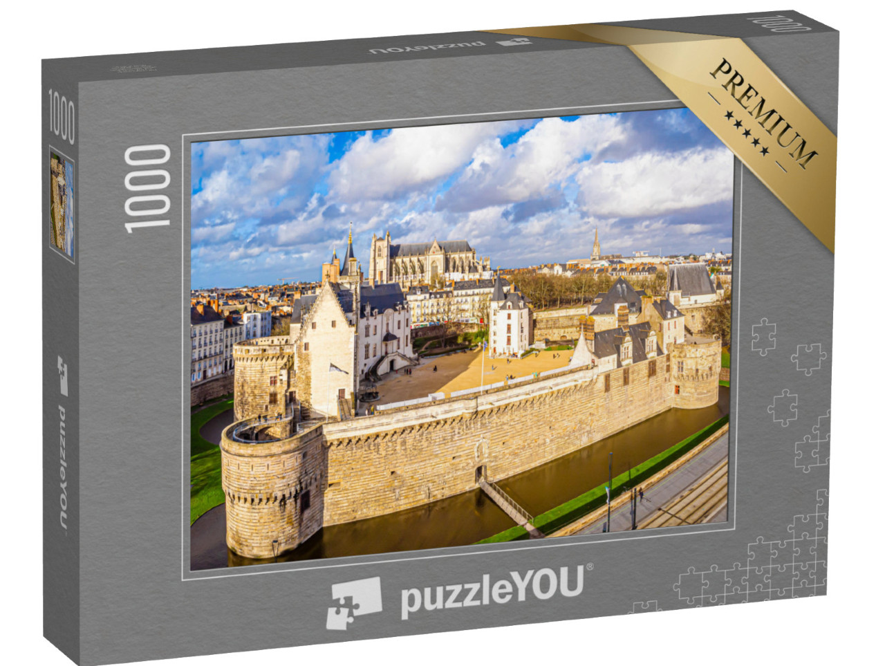 Puzzle de 1000 pièces « Vue aérienne du château de Nantes en France »