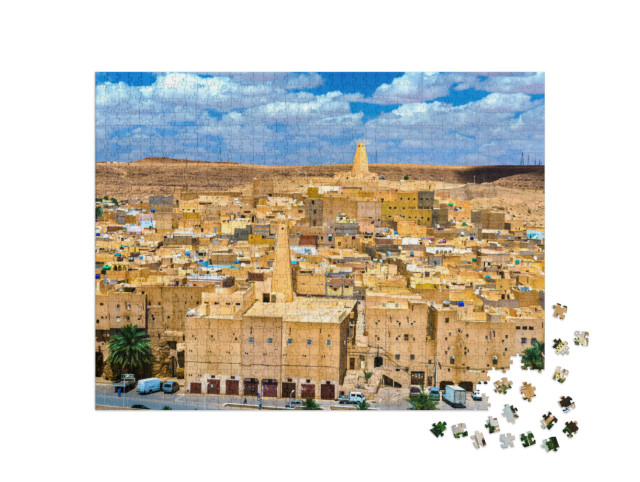 Puzzle de 1000 pièces « Ksar Bounoura, une ancienne ville berbère dans la vallée du M'Zab en Algérie »