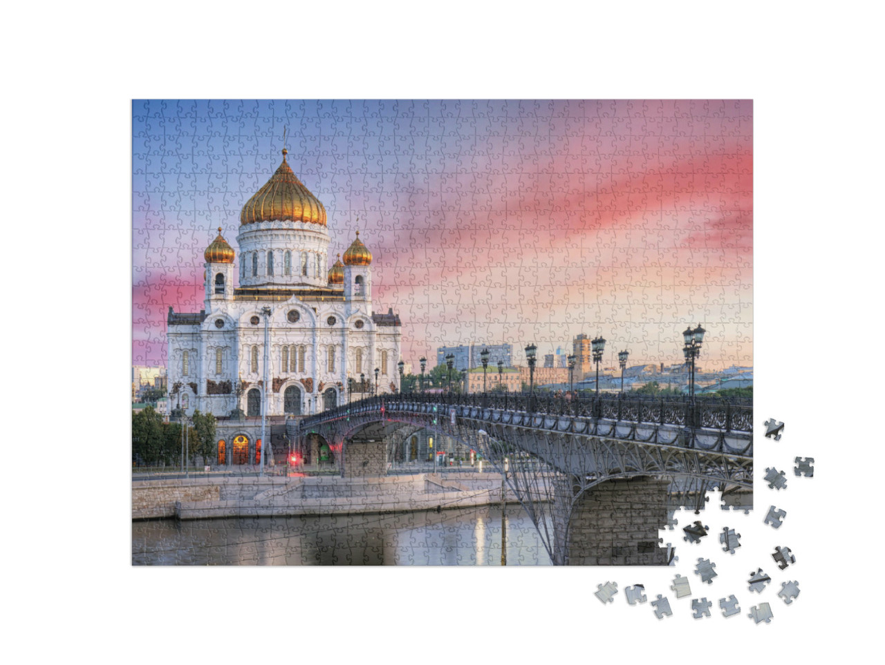 Puzzle de 1000 pièces « Cathédrale du Christ-Sauveur à Moscou, Russie »