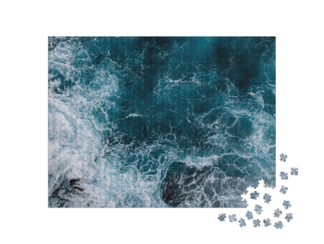 Puzzle de 1000 pièces « Vue aérienne sur les vagues de l'océan »