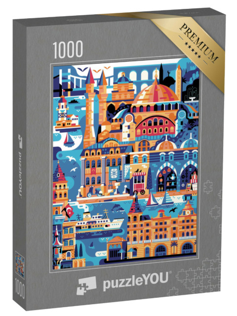 Puzzle de 1000 pièces « Illustration : symbole d'Istanbul »
