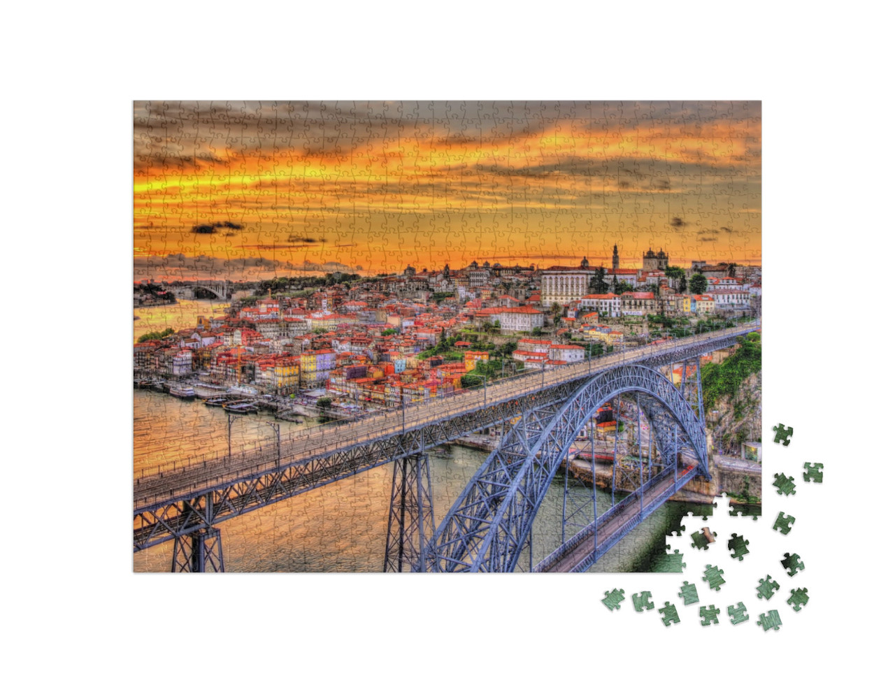 Puzzle de 1000 pièces « Porto avec le pont Dom-Luis, Portugal »