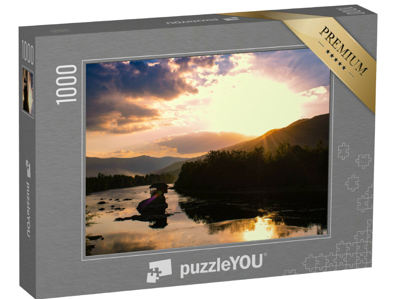 Puzzle de 1000 pièces « Maison sur la rivière Drina, Serbie »