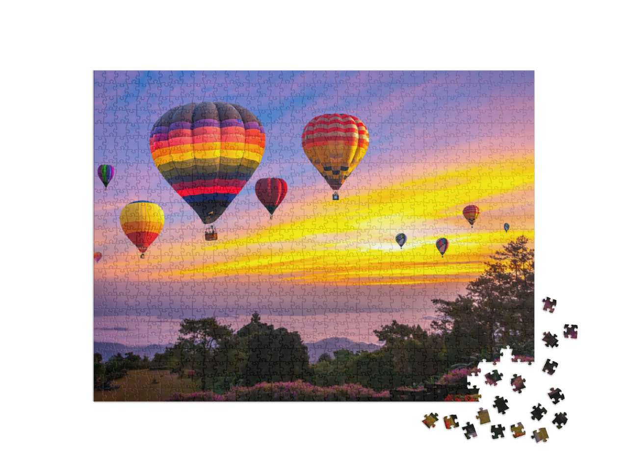 Puzzle de 1000 pièces « Ballons à air chaud au-dessus de Chiang Mai, Thaïlande »