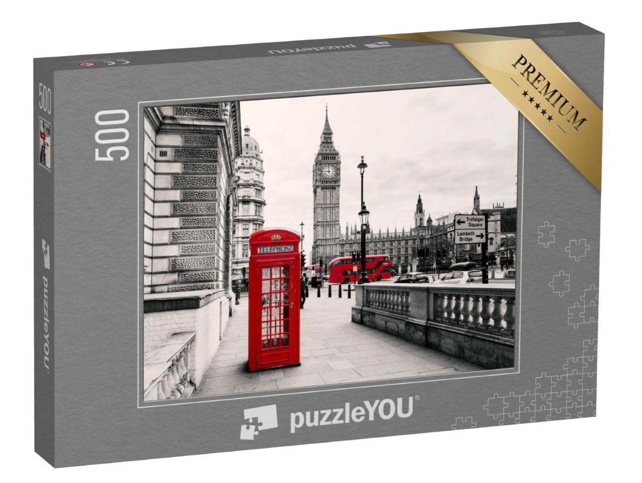 Puzzle de 500 pièces « Cabine téléphonique rouge : l'emblème de Londres, Angleterre »