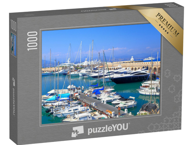 Puzzle de 1000 pièces « Bateaux de plaisance et yachts dans le port d'Antibes, Côte d'Azur, France »