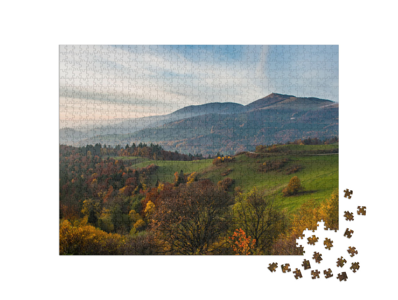 Puzzle de 1000 pièces « Paysage d'automne avec vue sur le Grand Ballon »
