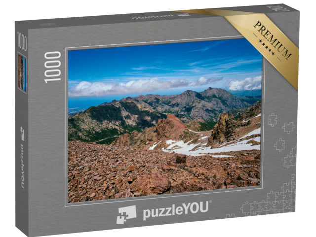Puzzle de 1000 pièces « Vue à couper le souffle sur la vallée depuis le dessous du Monte Cinto »