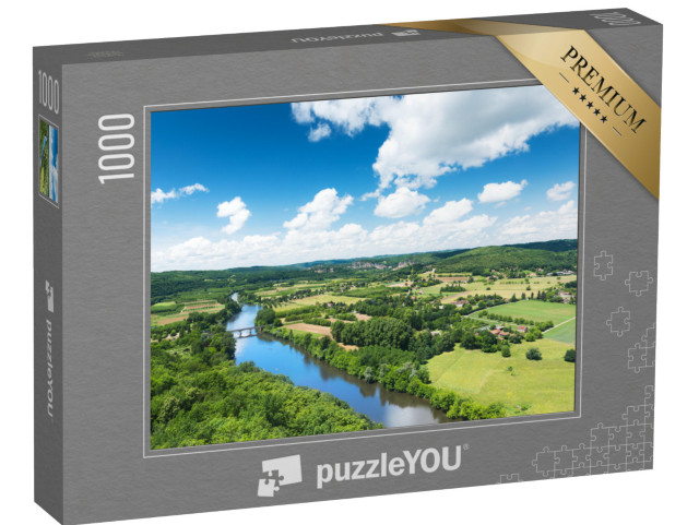 Puzzle de 1000 pièces « Vue panoramique sur la vallée de la Dordogne en France »