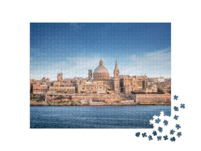 Puzzle de 1000 pièces « L'horizon de La Valette avec la cathédrale Saint-Paul »