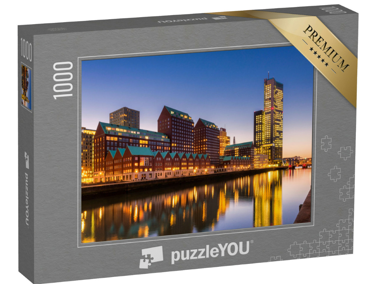 Puzzle de 1000 pièces « Architecture moderne et skyline de Rotterdam, Pays-Bas »
