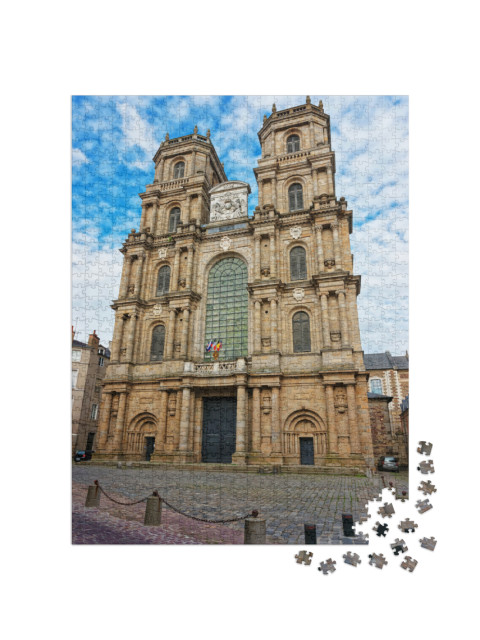 Puzzle de 1000 pièces « Cathédrale Saint-Pierre dans le centre-ville de Rennes, région Bretagne, France. »