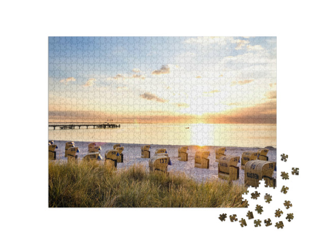 Puzzle de 1000 pièces « Plage de Scharbeutz, mer Baltique, Allemagne »