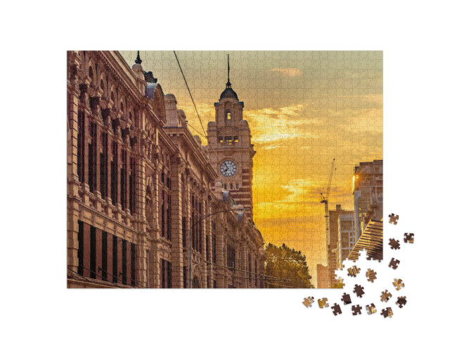 Puzzle de 1000 pièces « Tour de l'horloge, Flinders Street Train Station, Melbourne, Australie »