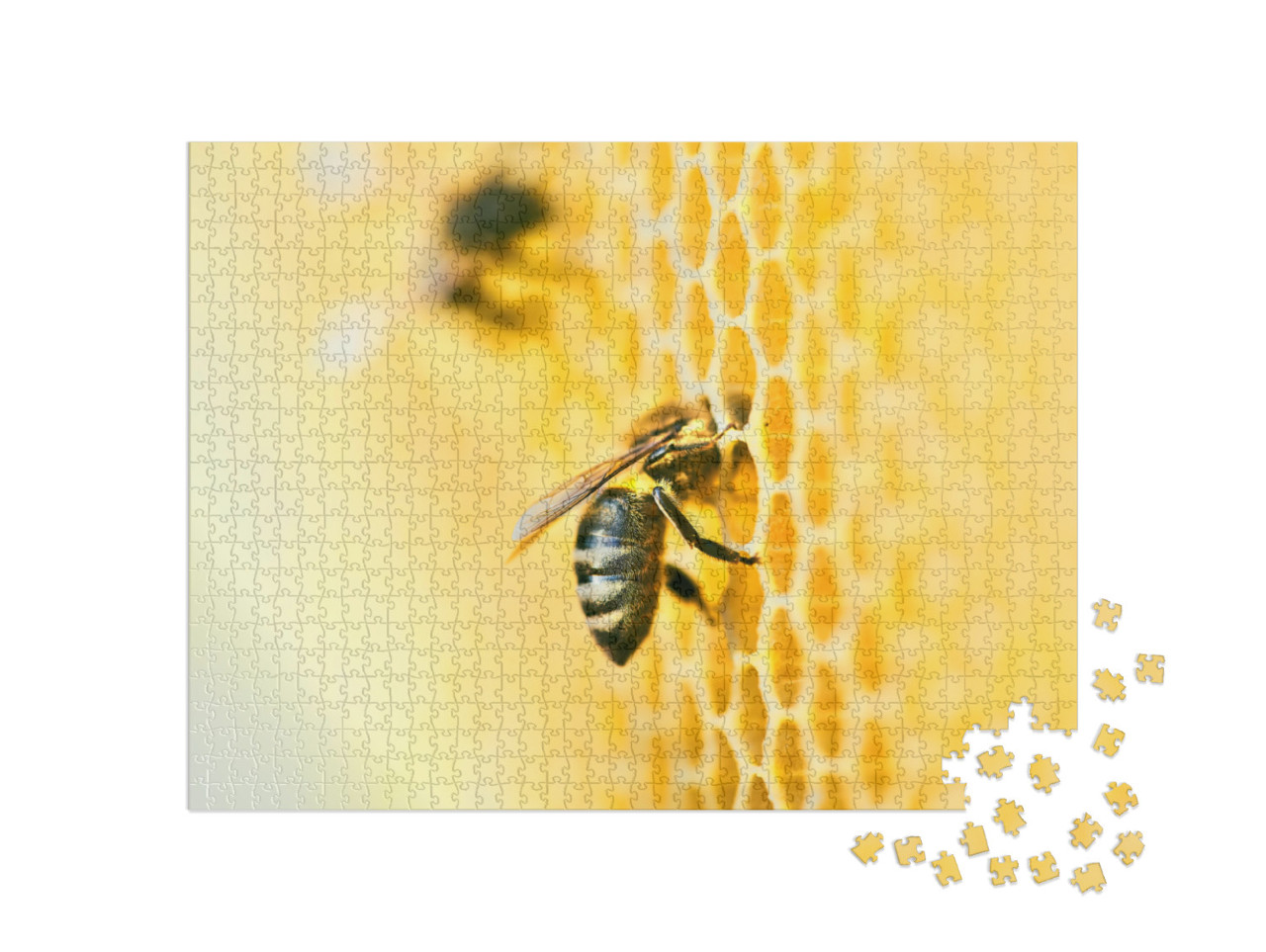 Puzzle de 1000 pièces « Une ruche avec un nid d'abeilles et des abeilles »