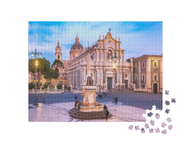 Puzzle de 1000 pièces « Piazza Duomo am Abend, Catania, Sizilien, Italien »