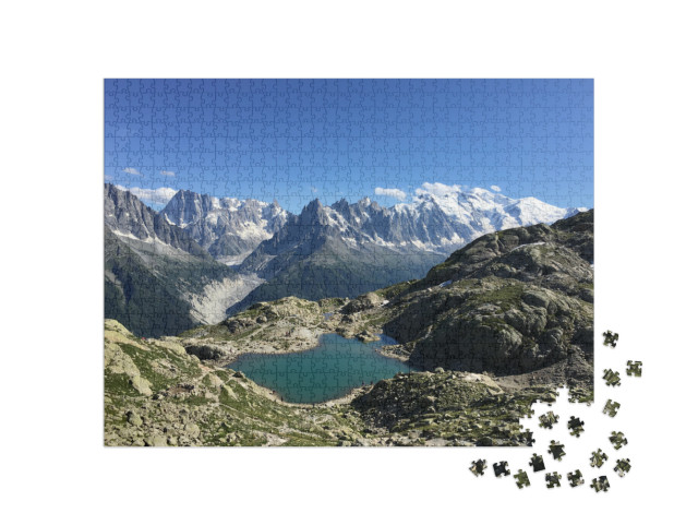 Puzzle de 1000 pièces « Lac Blanc, Mont Blanc près de Chamonix-Mont-Blanc »