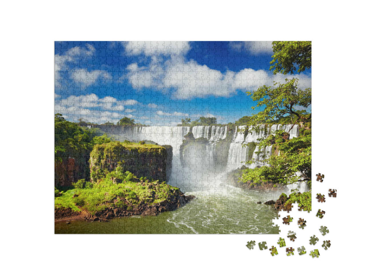 Puzzle de 1000 pièces « Chutes d'Iguazu à la frontière brésilienne et argentine »