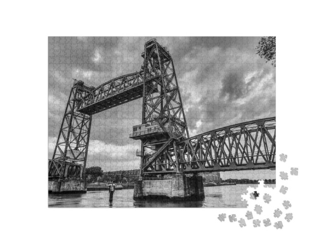 Puzzle de 1000 pièces « Pont levant Koningshavenbrücke De Hef à Rotterdam »