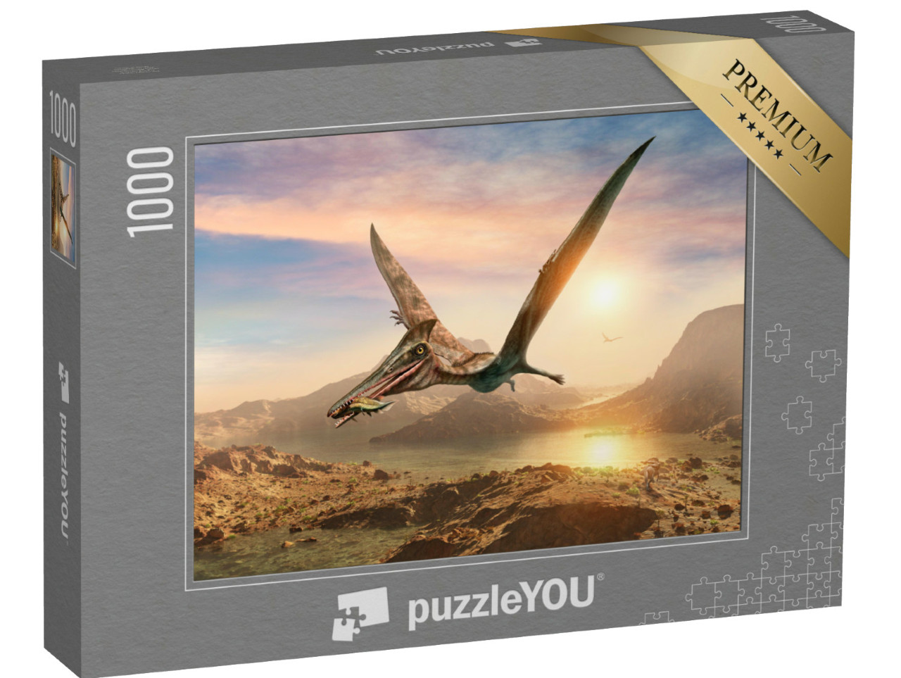 Puzzle de 1000 pièces « Scène de ptérosaure, illustration 3D »