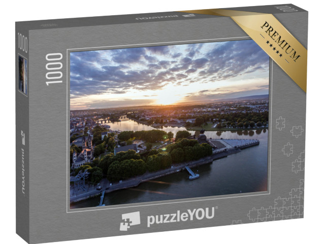 Puzzle de 1000 pièces « Confluence du Rhin et de la Moselle »