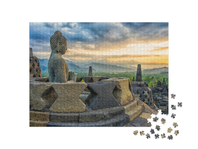 Puzzle de 1000 pièces « Borobudur-Tempel bei Sonnenuntergang, Java, Indonésie »