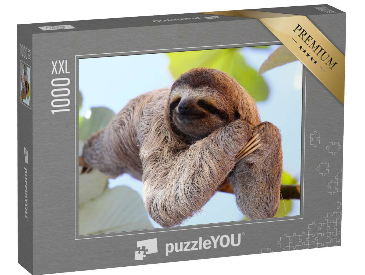 Puzzle 1000 pièces XXL « Un paresseux heureux accroché à un arbre »