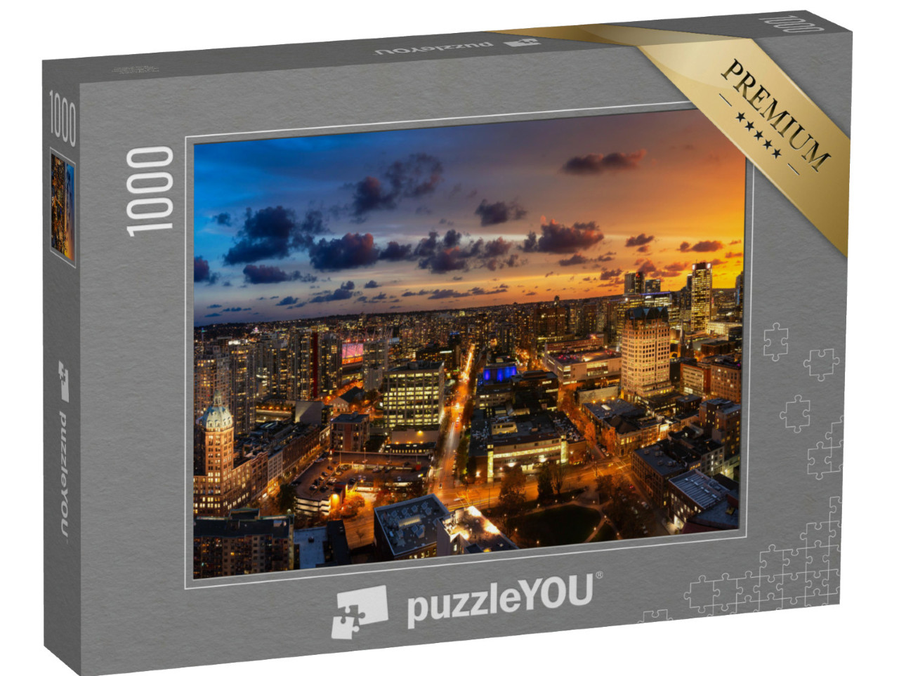 Puzzle de 1000 pièces « Vue panoramique au crépuscule, Vancouver »