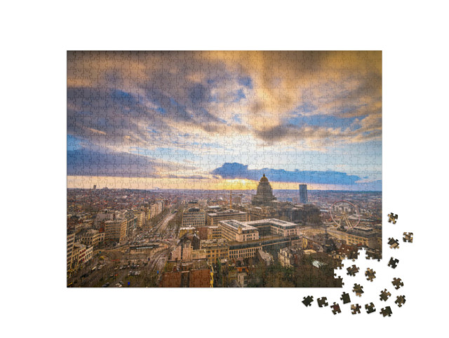 Puzzle de 1000 pièces « Bruxelles au Palais de Justice au crépuscule »