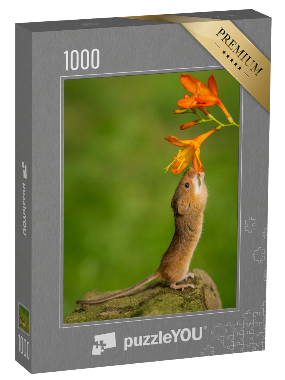 Puzzle de 1000 pièces « Petite souris avec une fleur »