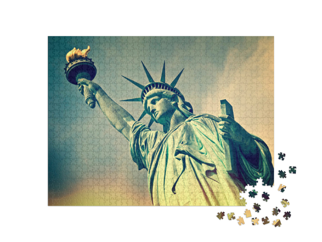 Puzzle de 1000 pièces « La Statue de la Liberté en détail, New York, États-Unis »