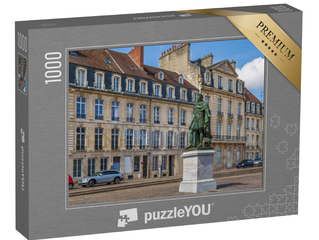 Puzzle de 1000 pièces « Place avec statue du roi Louis XIV à Caen, France »