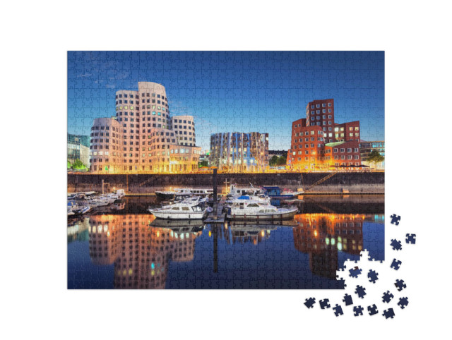 Puzzle de 1000 pièces « Düsseldorf Zollhof Skyline »