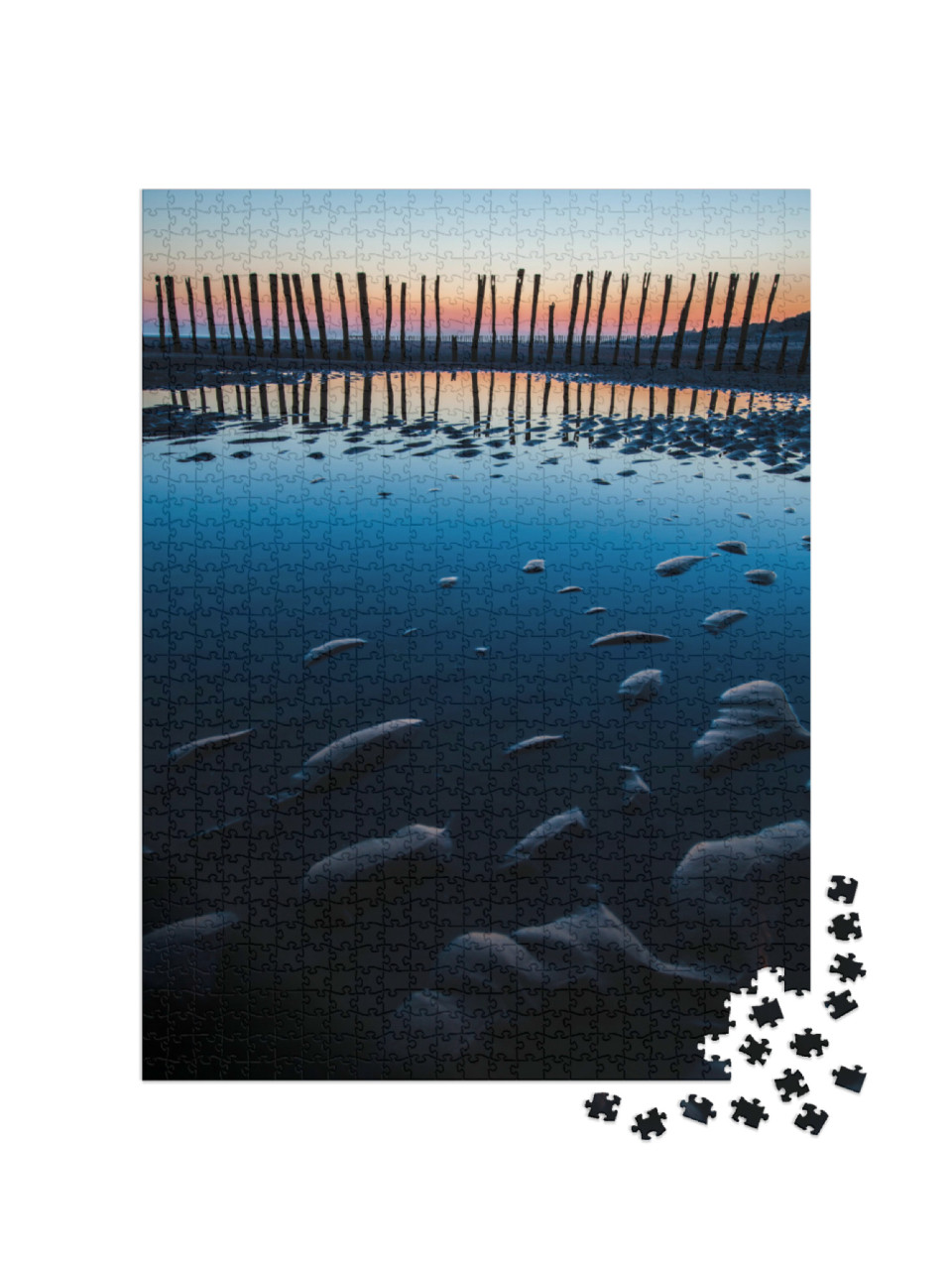 Puzzle de 1000 pièces « Sur la plage de Wissant en France »