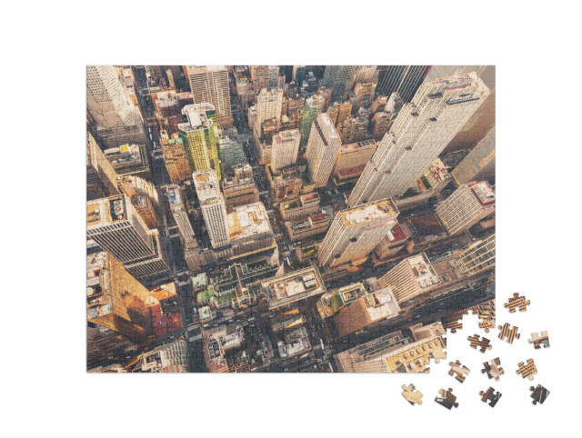 Puzzle de 500 pièces « Vue aérienne de Midtown Manhattan avec vue sur la cathédrale Saint-Patrick »