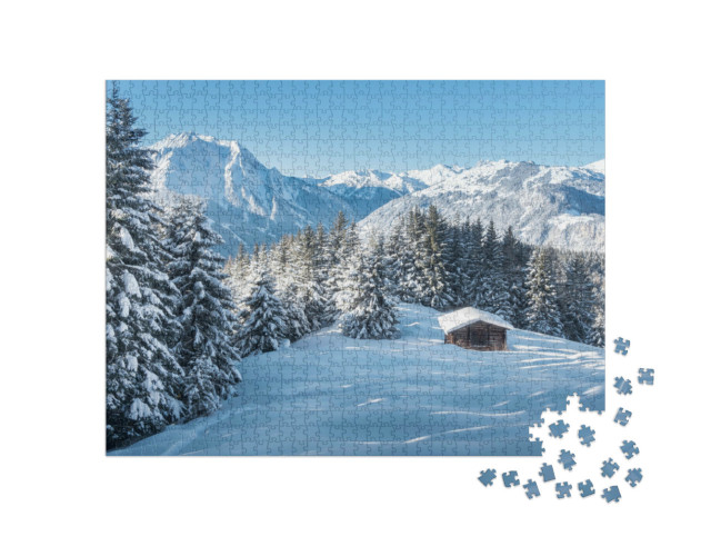 Puzzle de 1000 pièces « Paysage hivernal dans le Zillertal, Autriche »